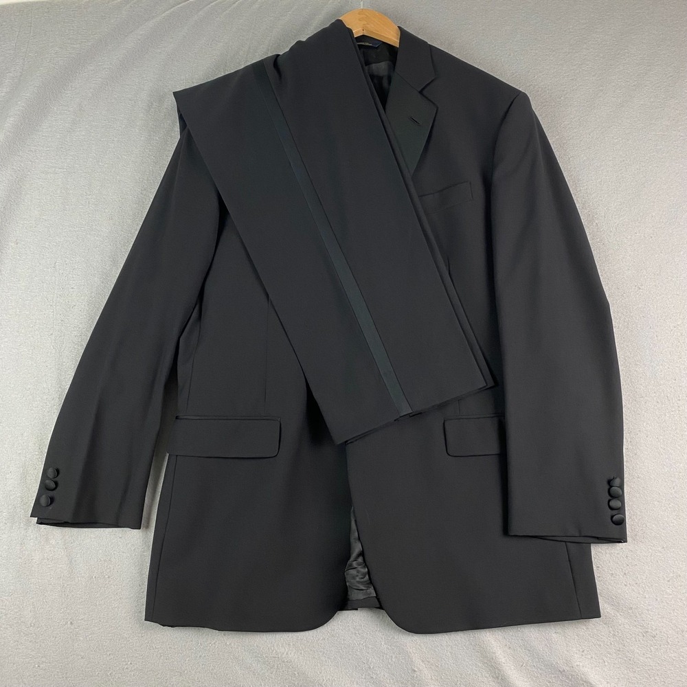Brooks Brothers Golden Fleece Hand Tailored Tuxedo Madison Wool Black 46L 36x32